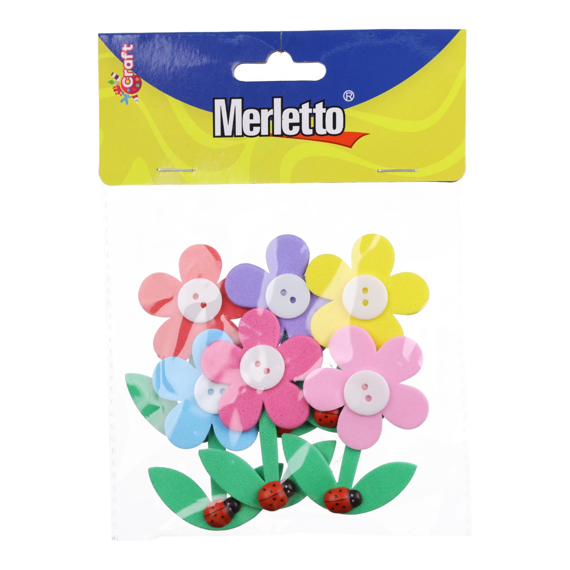 STICKER DE FOMI 6PZAS 3D (FLORES) - 785-8944461