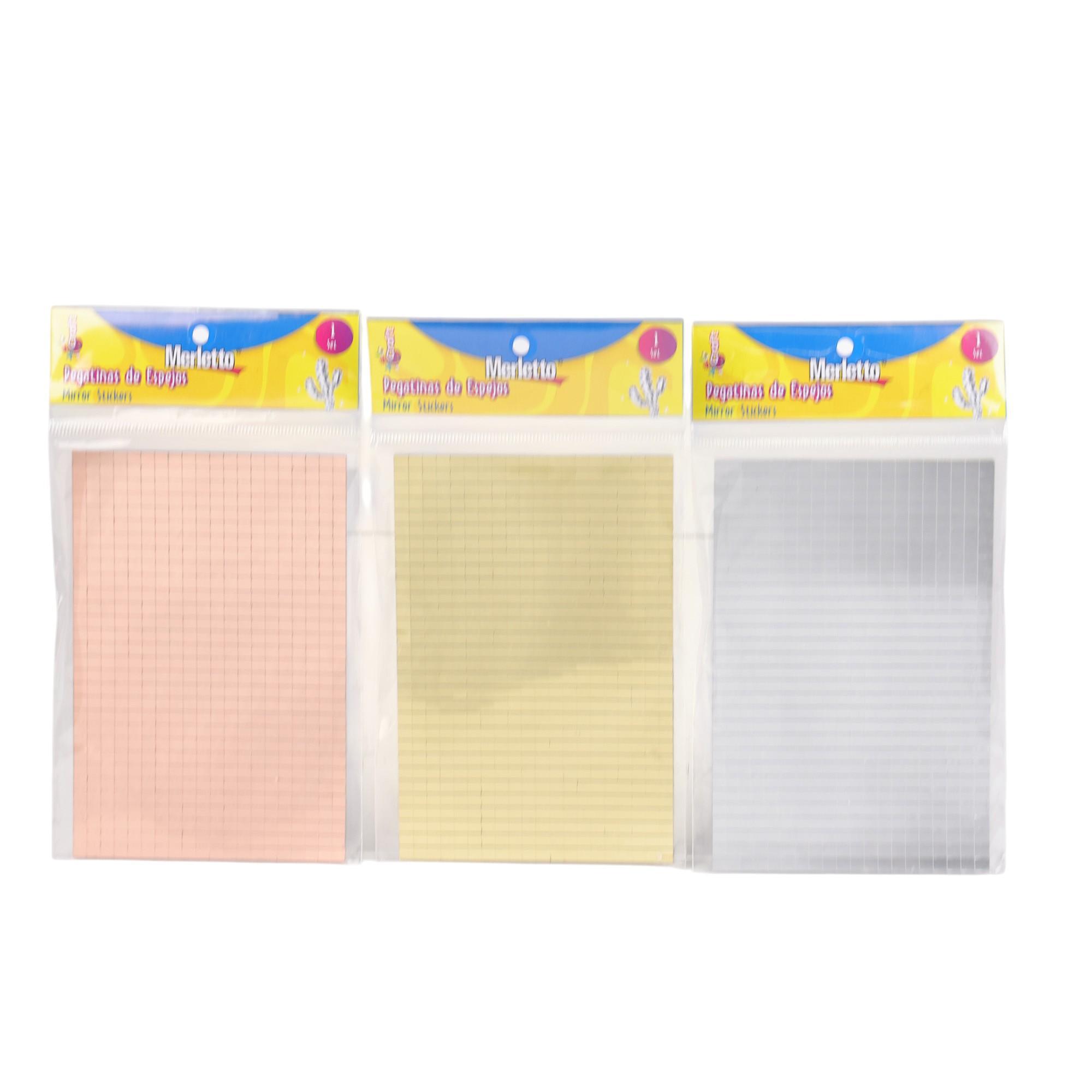 144BAGSCTN GLASS MIRROR MOSAICSTICKERS IN POLYBAG WITH HEAD - 785-9074483