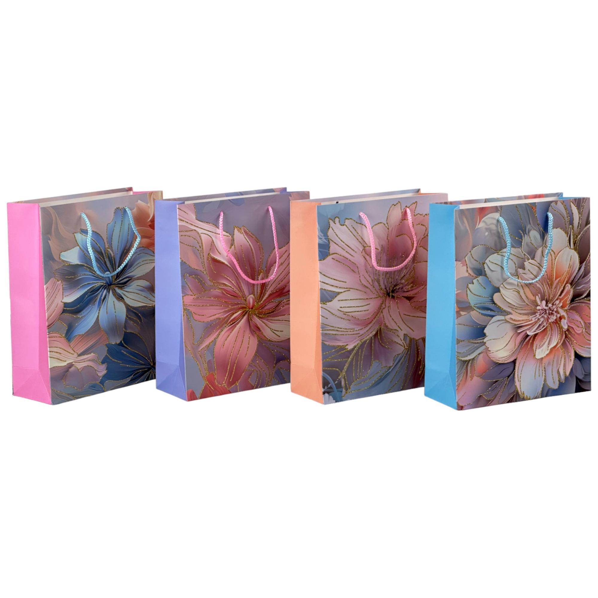 240PCS/CTN GLITTER+HEMP ROPE GIFT BAG SIZE: 32*26*10CM. (210 - 786-6521541