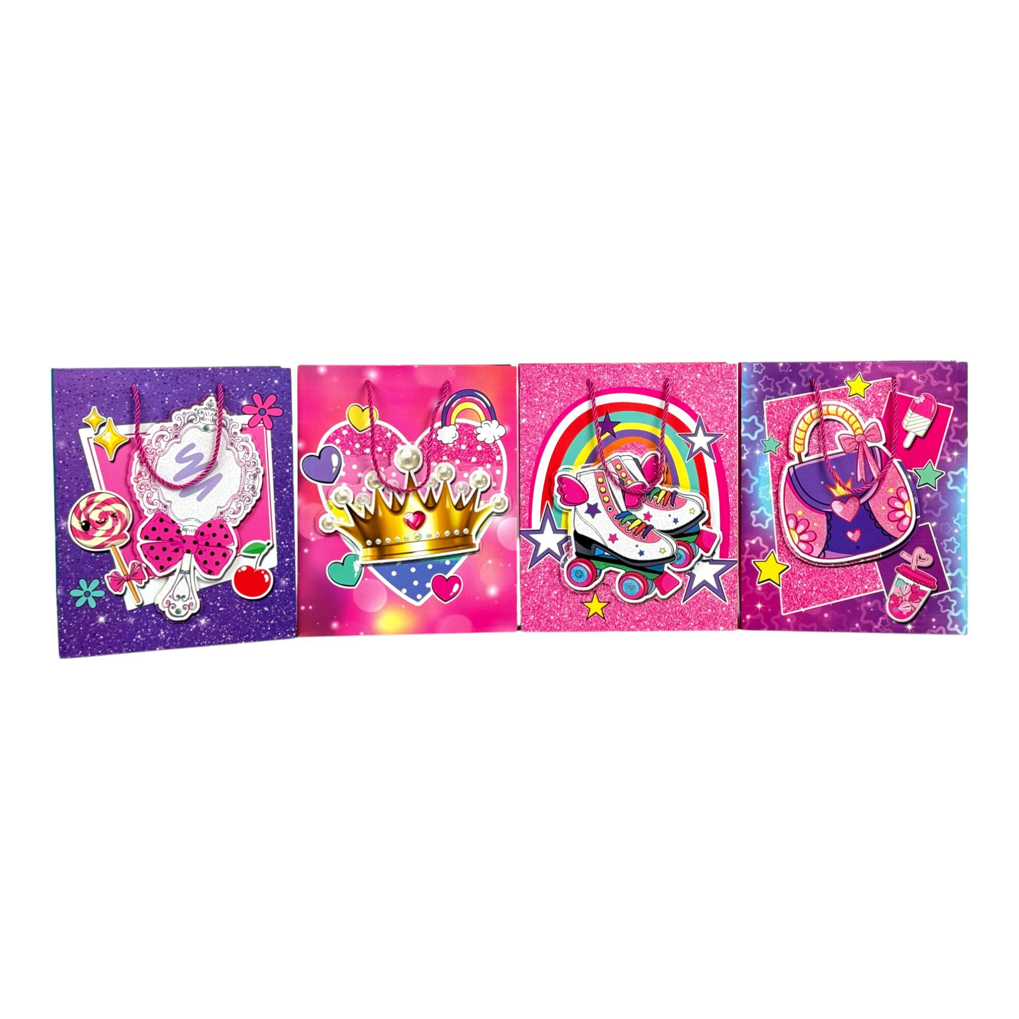 240PCS/CTN 3D+GLITTER+HEMP ROPE GIFT BAG SIZE: 32*26*10CM. ( - 786-6521932