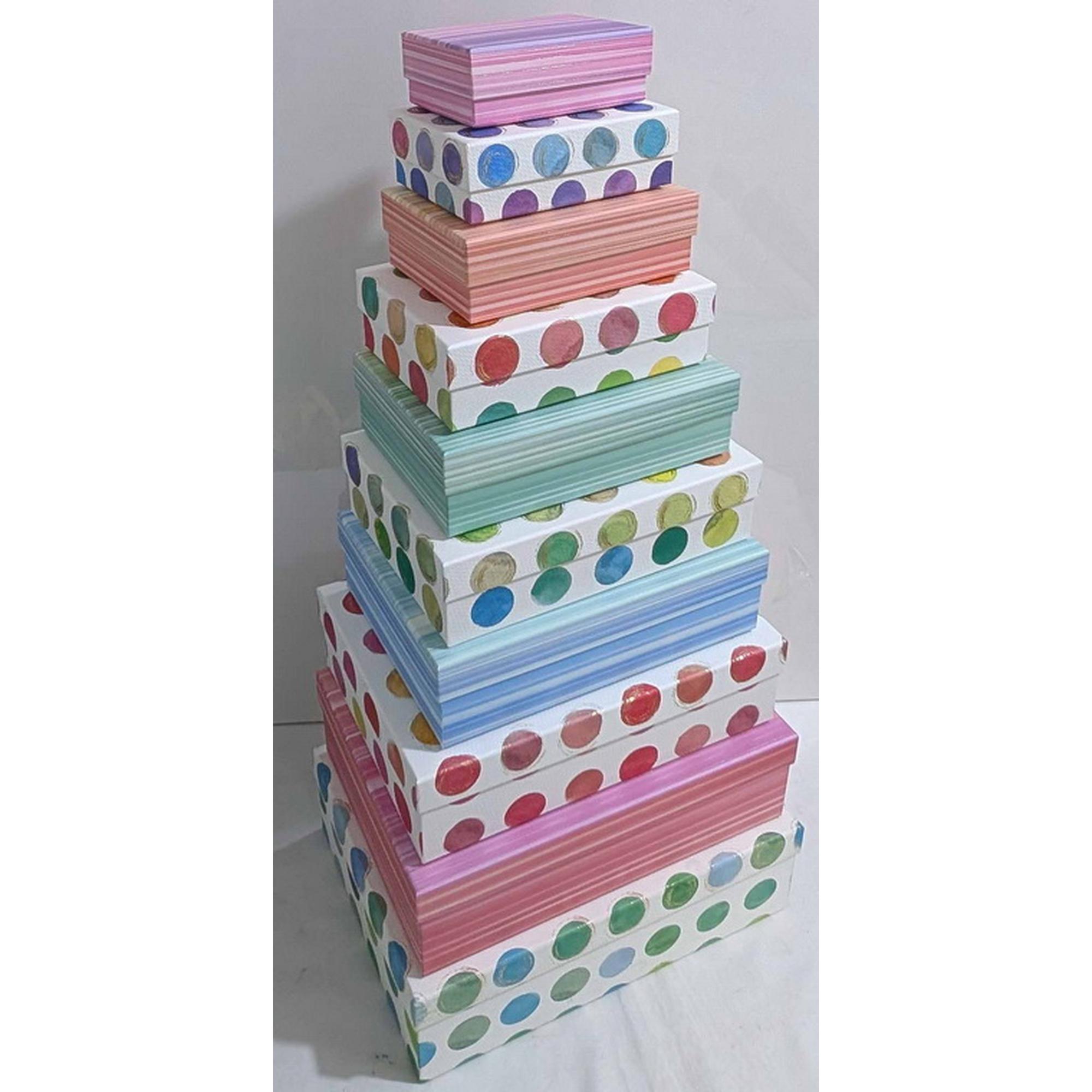 SET DE 10 CAJAS DE REGALOS TAMANOS SURTIDOS - 786-8532460