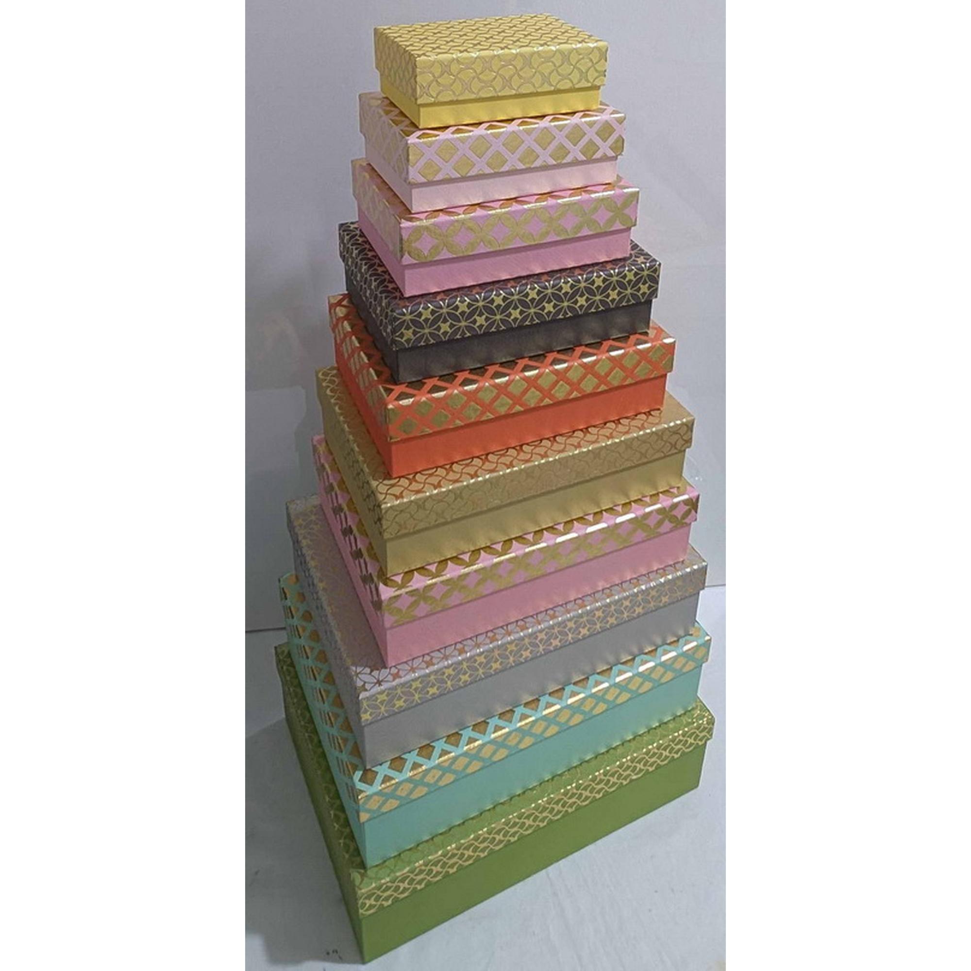 Set of 10 gift boxes, assortedsizes - 786-8532461