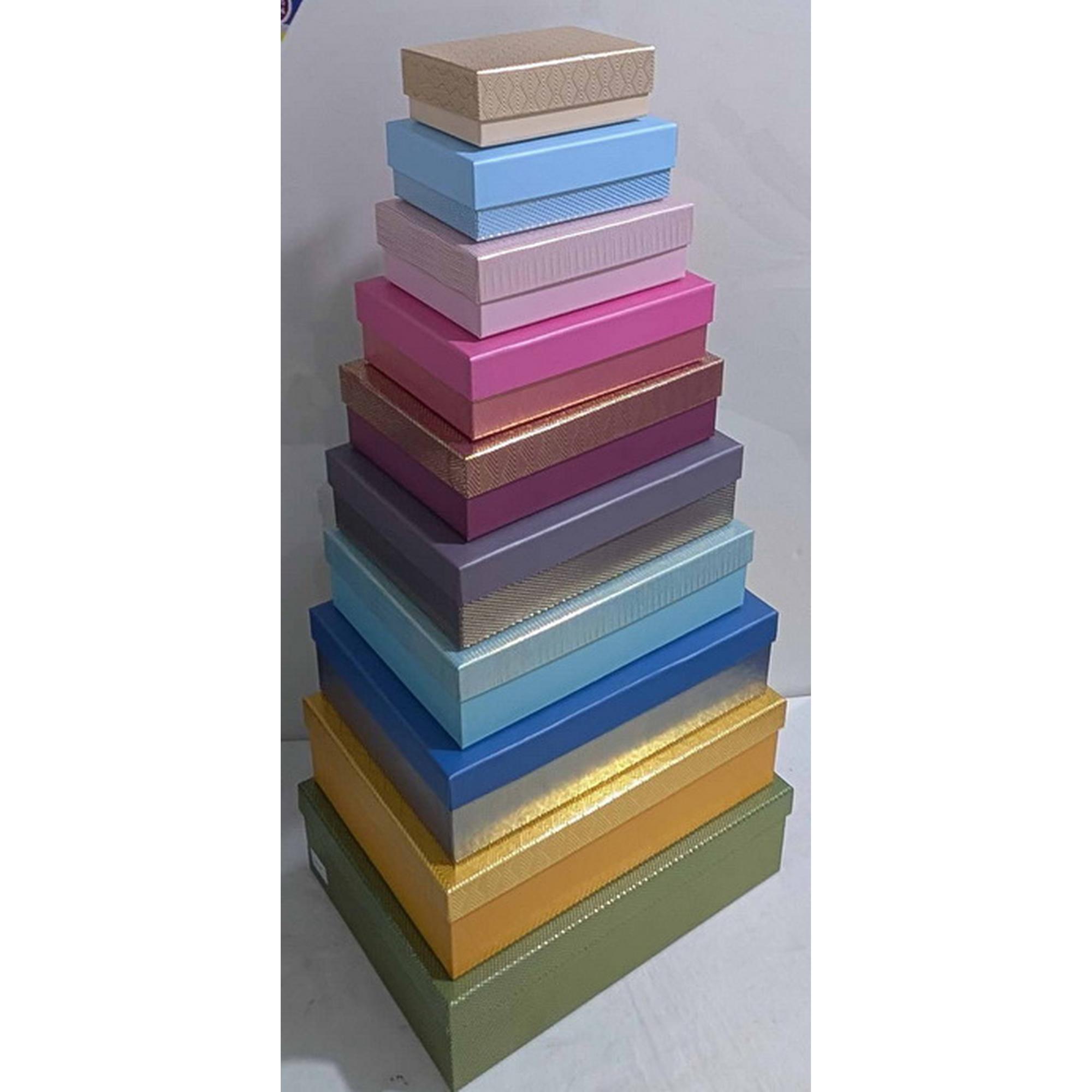 SET DE 10 CAJAS DE REGALOS TAMANOS SURTIDOS - 786-8532462
